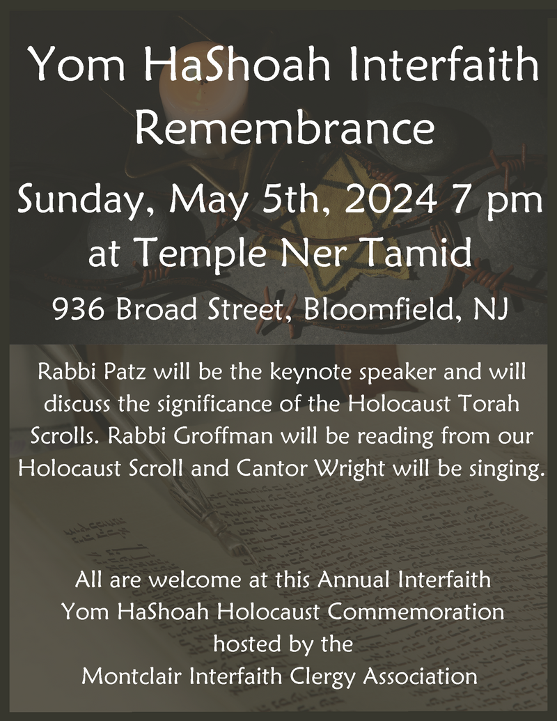 Banner Image for Community Yom HaShoah at Temple Ner Tamid